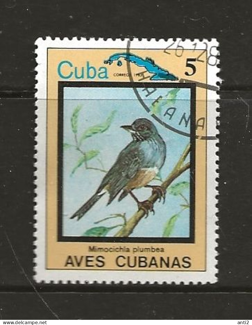 Cuba 1983 Bird Mimocichla Plumbea / Red Legged Trush - Cancelled - Usados