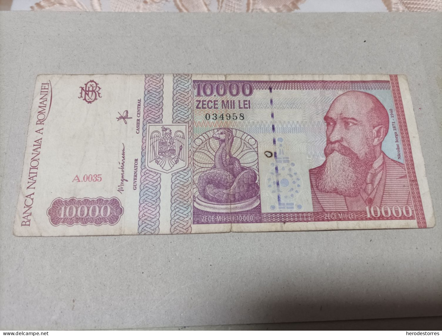 Billete De Rumania De 10000 Lei, Año 1994, Serie A0035 - Romania