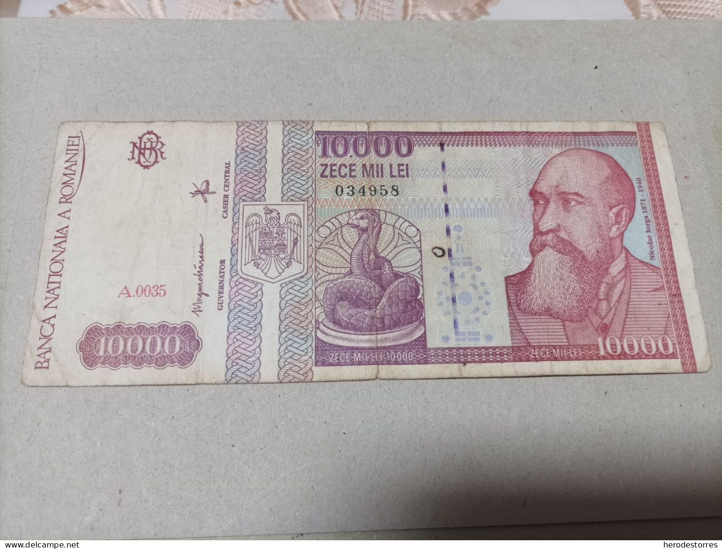Billete De Rumania De 10000 Lei, Año 1994, Serie A0035 - Roumanie