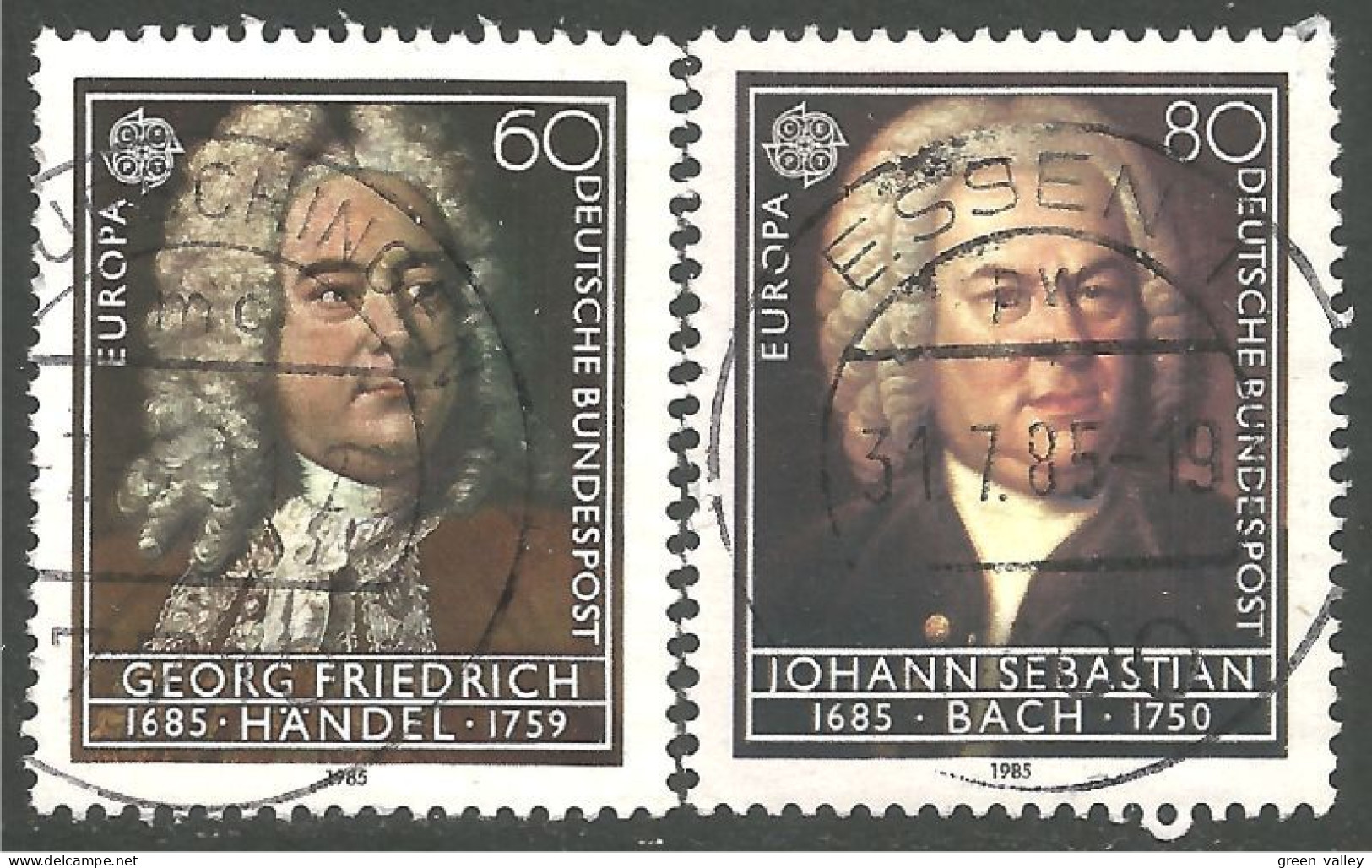 EU85-55b EUROPA CEPT 1985 Germany Johann Sebastian Bach Georg Friedrich Handel - Chroniques Barbares