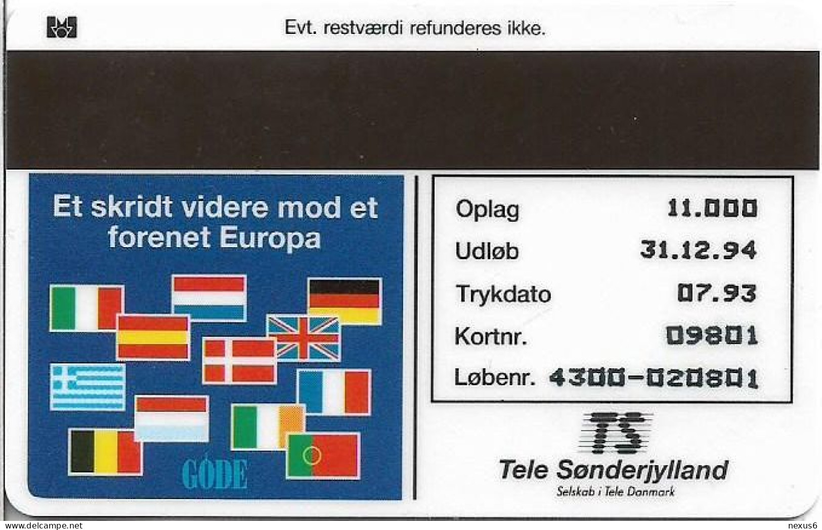 Denmark - TS - Ecu - Spain - TDTP004A - 07.1993, 11.000ex, Used - Dänemark