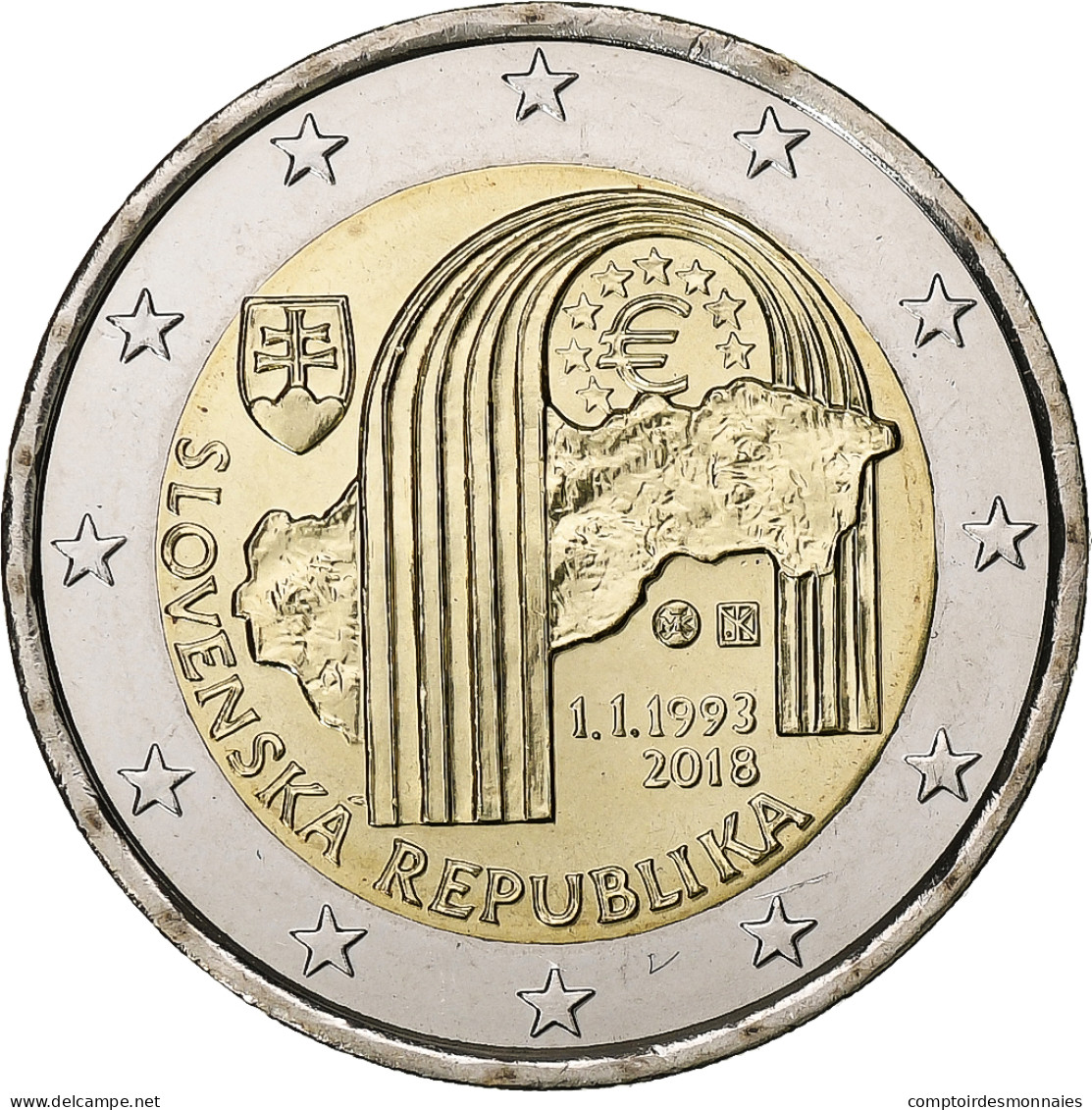 Slovaquie, 2 Euro, 2018, Kremnica, Bimétallique, SPL+ - Slovacchia