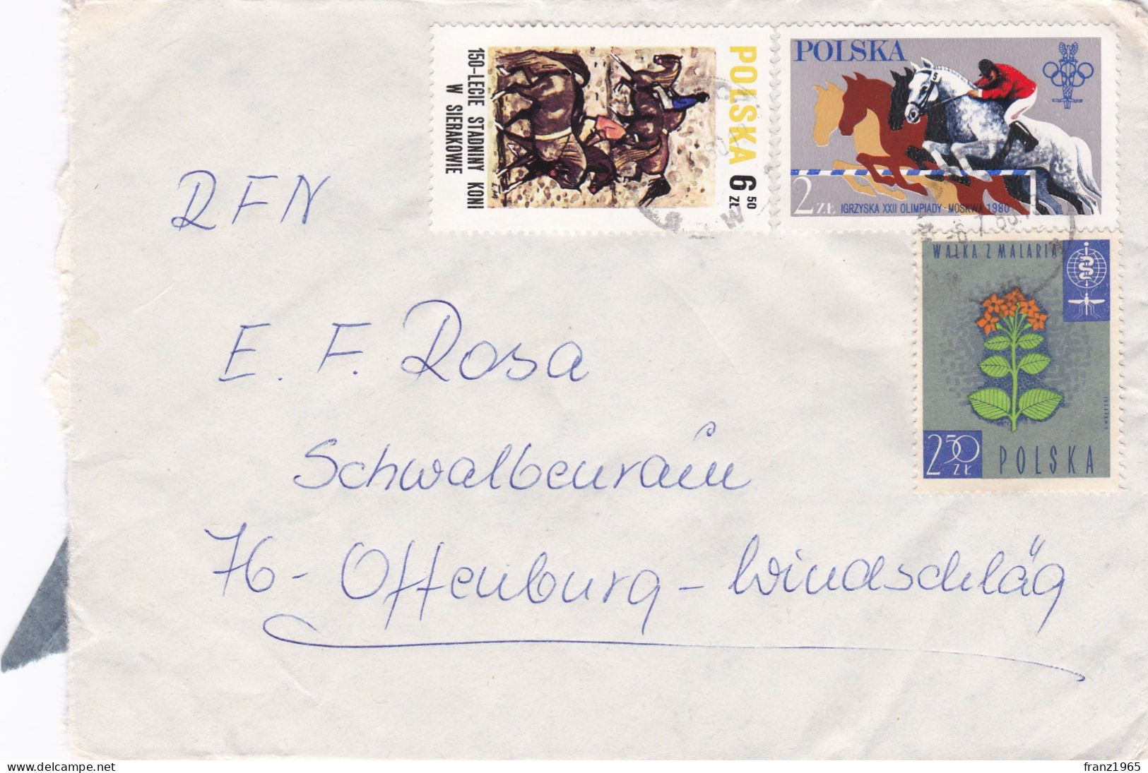 From Poland To Germany - 1968 - Storia Postale