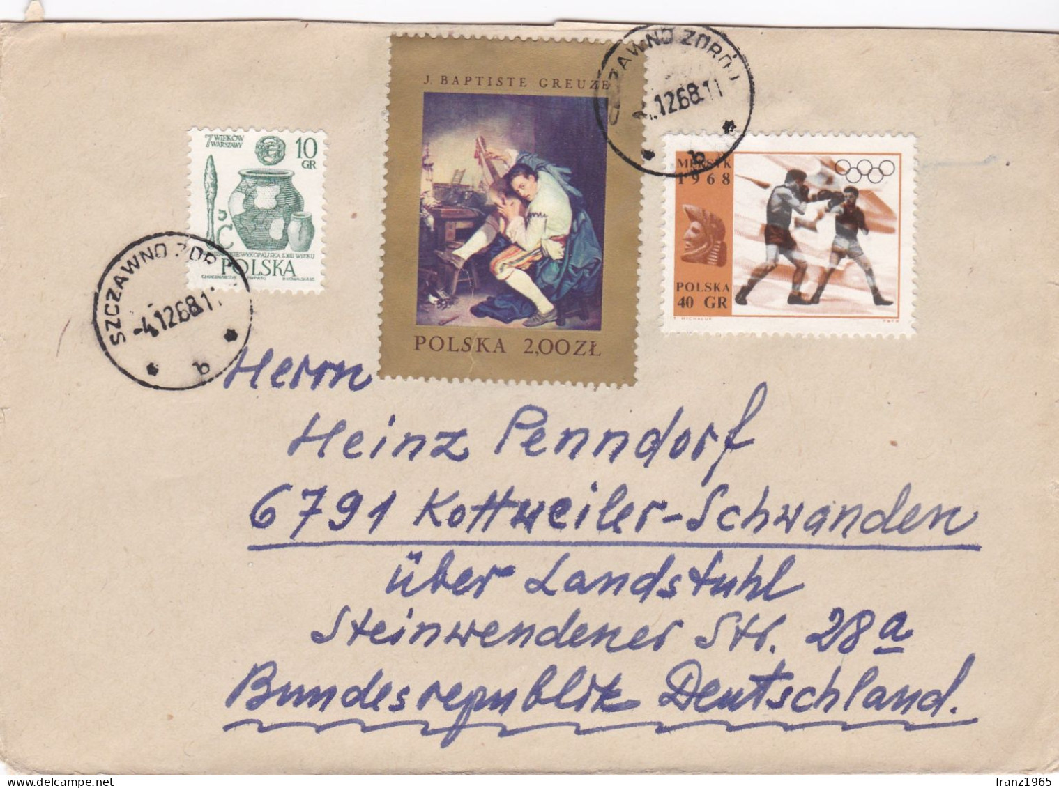 From Poland To Germany - 1968 - Lettres & Documents