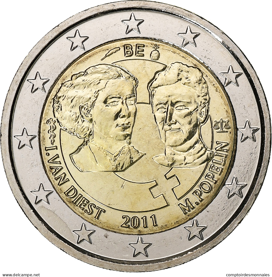 Belgique, Albert II, 2 Euro, 2011, Bruxelles, Bimétallique, SUP+, KM:308 - Belgien