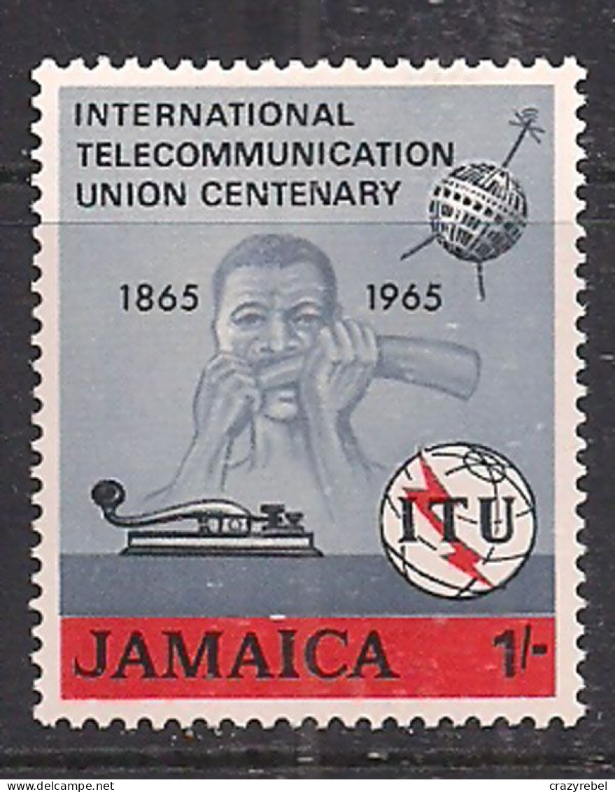 Jamaica 1965 QE2 1/-d I.T.U SG 247 MNH ( M780 ) - Jamaica (1962-...)