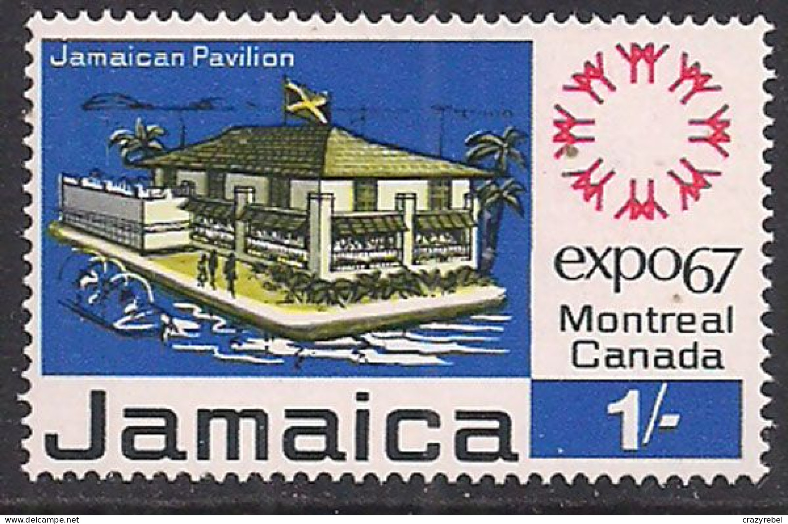 Jamaica 1967 QE2 1/-d Expo '67 SG 261 MNH ( K867 ) - Jamaica (1962-...)