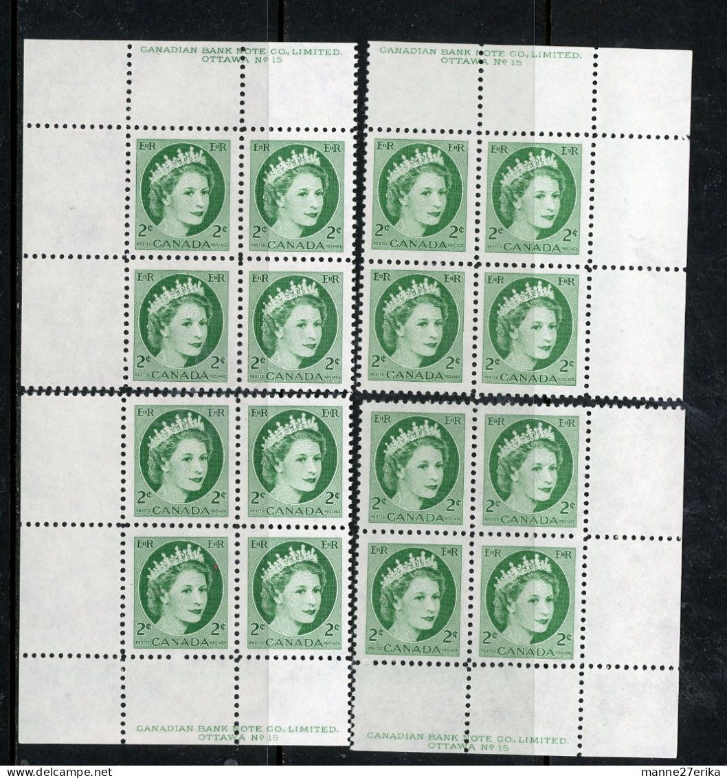 Canada MNH PB's 1955-56 Wilding Portrait - Unused Stamps