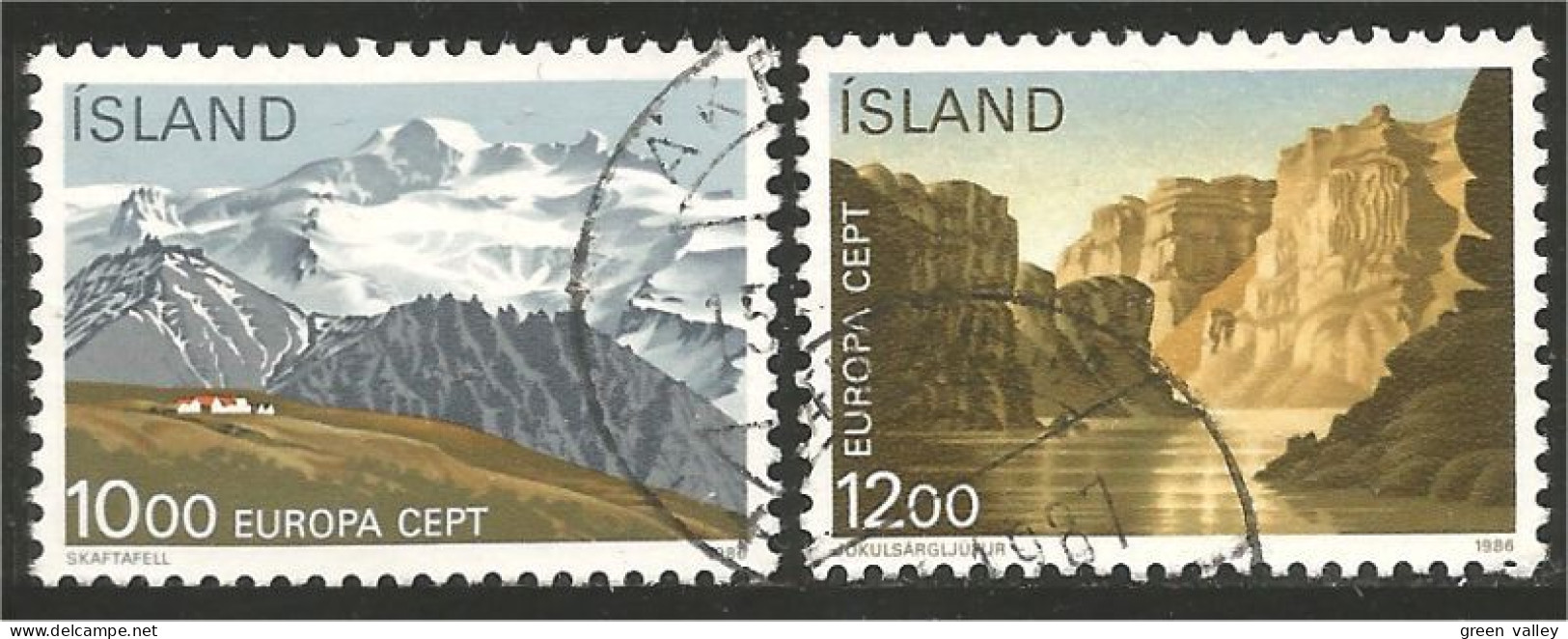 EU86-48a EUROPA CEPT 1986 Iceland Paysages Landscapes - Gebraucht