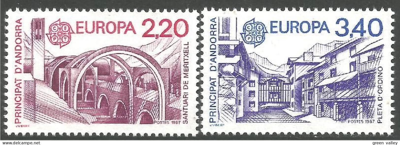 EU87-1d EUROPA-CEPT 1987 Andorre Meritxell Ordino MNH ** Neuf SC - Abbayes & Monastères