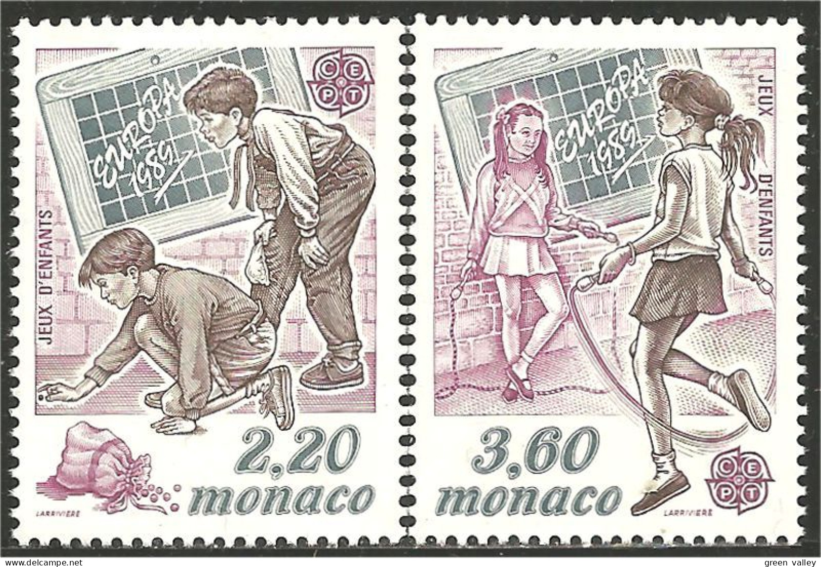 EU89-7c EUROPA-CEPT 1989 Monaco Jeux Enfants Children Games Kinderspiele MNH ** Neuf SC - Sin Clasificación