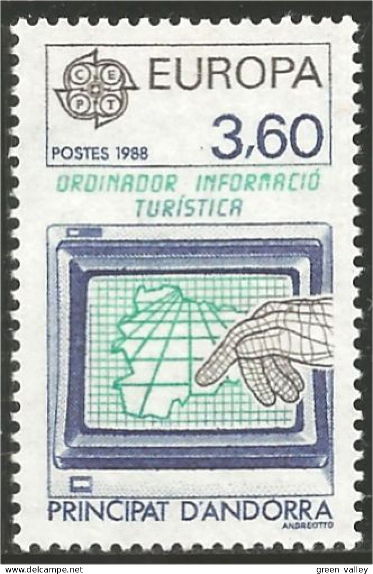 EU88-2c EUROPA-CEPT 1988 Andorre Ordinateur Computer Ordinador MNH ** Neuf SC - Informatique