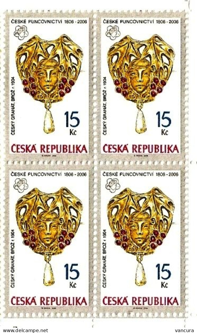 ** 482-3 Czech Republic Czech Jewelry 2006 - Blocks Of 4 Garnets Silver Gold - Neufs