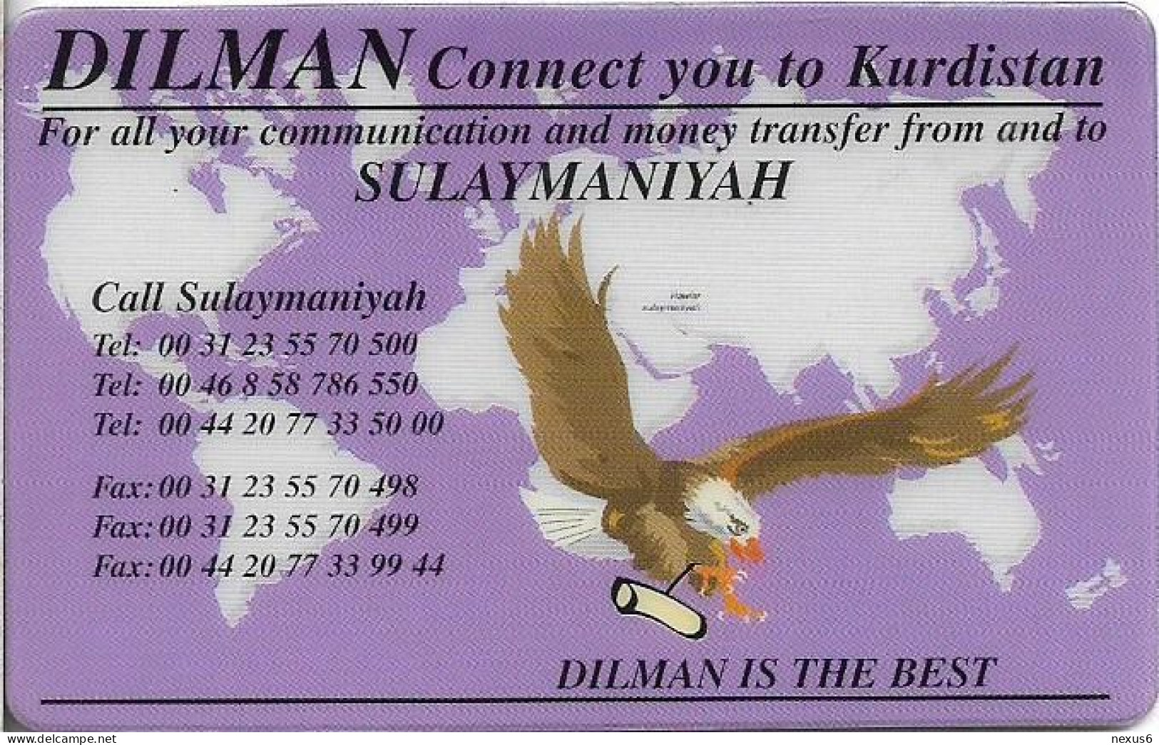 UK & Others - DILMAN (Kurdistan Calls) - Eagle On Violet (Sulaymaniyah), Remote Mem. 10£, Used - [ 8] Companies Issues