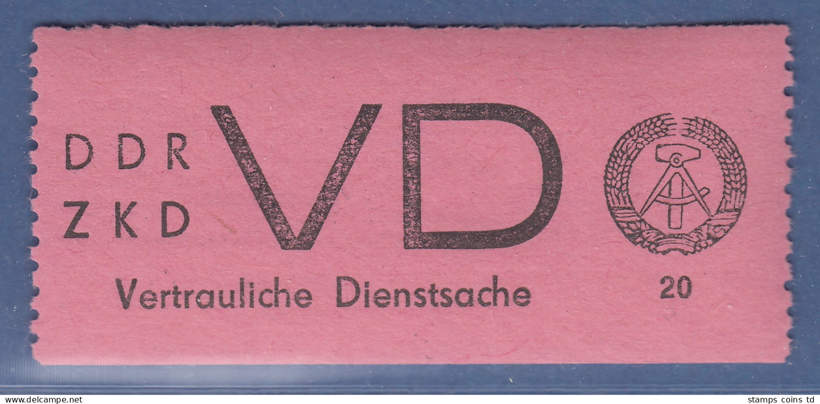 DDR Dienstmarken D Für Vertrauliche Dienstsachen Mi-Nr. 2 ** Mit Plattenfehler I - Nuevos