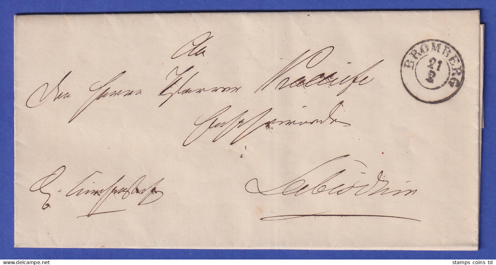 Preußen Brief Mit Zweikreisstempel BROMBERG, 1857 - Other & Unclassified