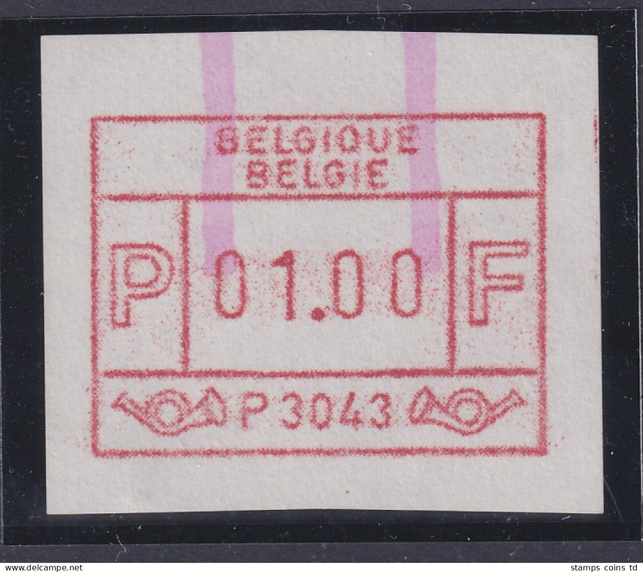 Belgien FRAMA-ATM P3043 La Louvière Mit ENDSTREIFEN-Ende ** Wert 01,00  Bfr. - Sonstige & Ohne Zuordnung