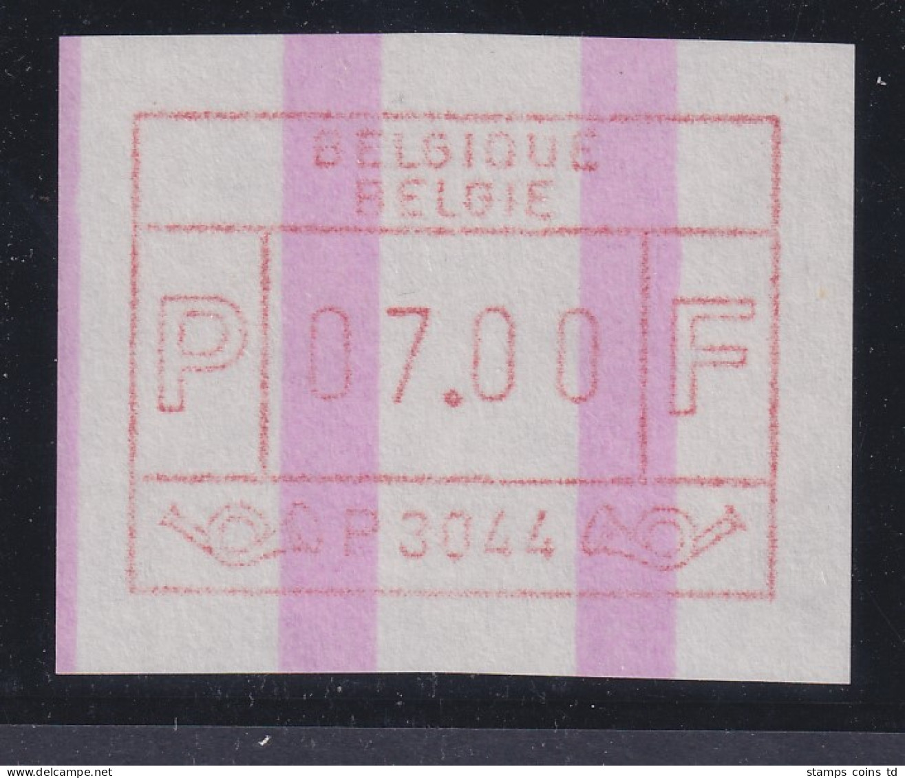 Belgien FRAMA-ATM P3044 Liège Mit ENDSTREIFEN ** Wert 07,00  Bfr. - Other & Unclassified