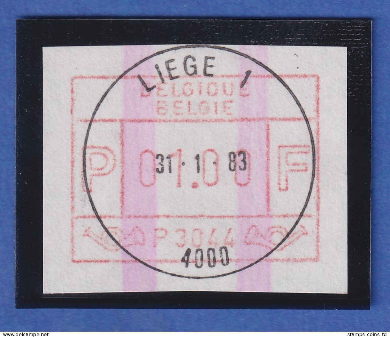 Belgien FRAMA-ATM P3044 Liège Mit ENDSTREIFEN Wert 1,00BFr. Mit ET-Voll-O ! - Other & Unclassified