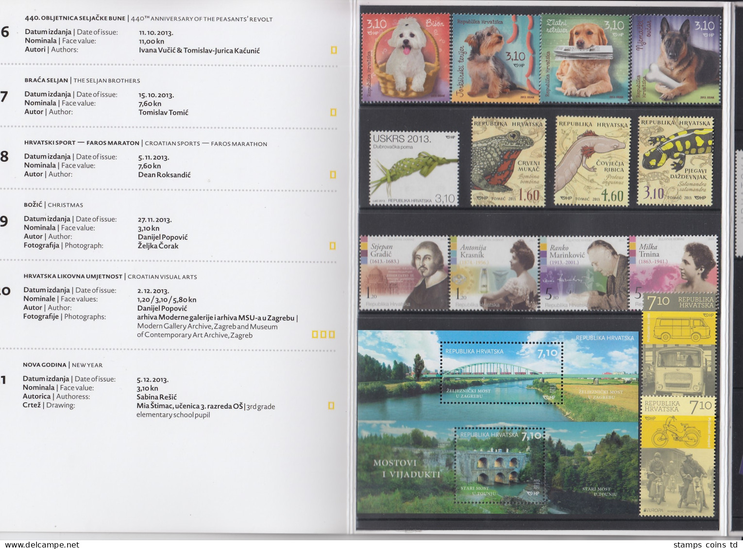 Hrvatska / Kroatien Offiz. Briefmarken-Jahrbuch Der Post 2013 Kpl. Bestückt ** - Croatie