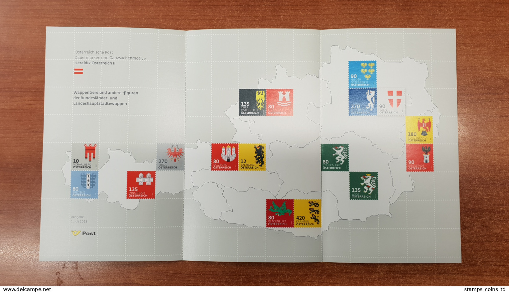 Österreich 2018 Dauermarkenserie Heraldik II Offizieller Sonderdruck Der Post - Abarten & Kuriositäten