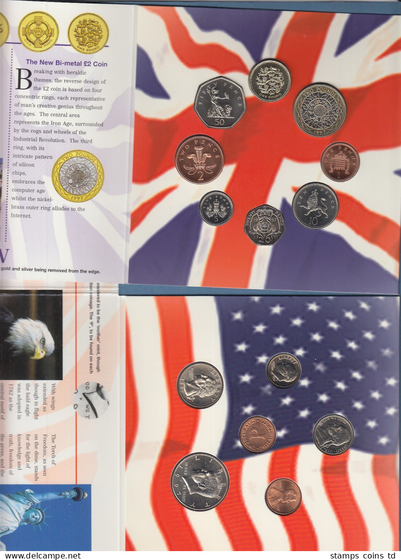 USA / GB Je KMS Im Souvenir-Satz UNITED COIN COLLECTION  - Sonstige & Ohne Zuordnung