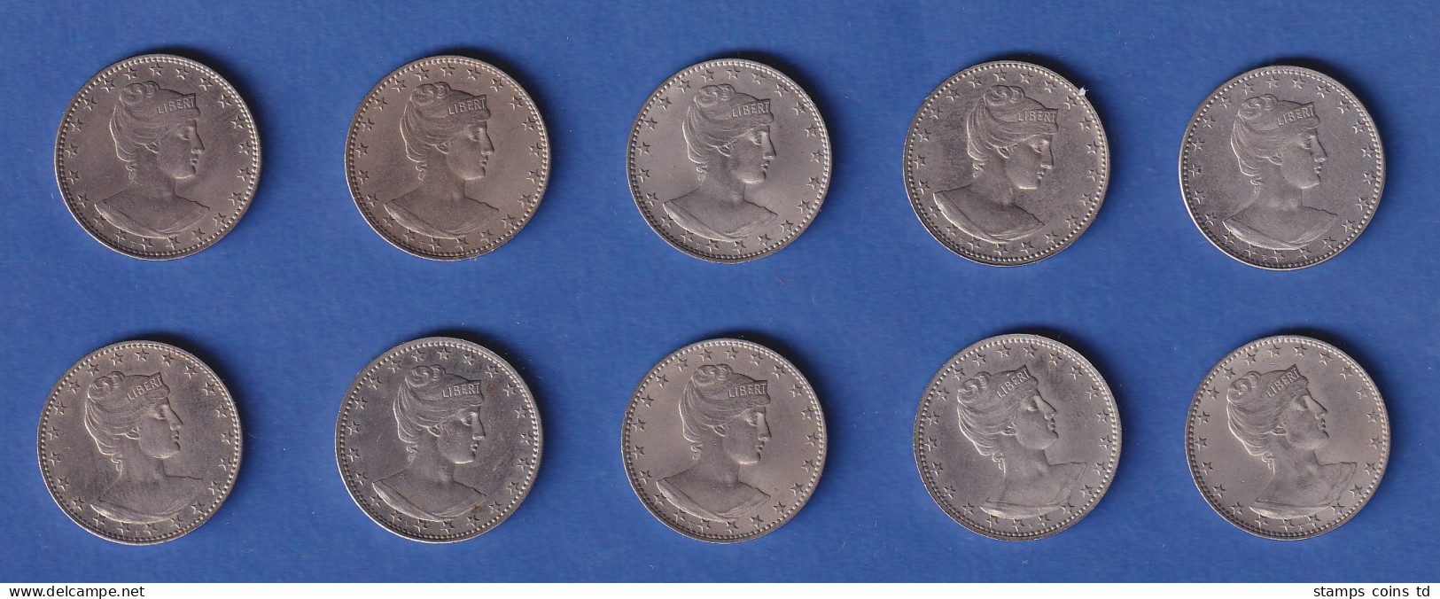 Brasilien Lot 10 Stück Kursmünzen 200 Reis 1901 Top-Qualität Vorzügl.-stg. !!  - Sonstige – Amerika