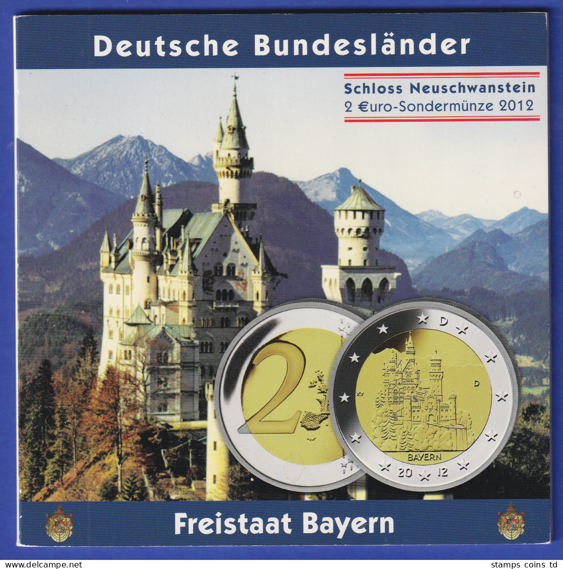 Bundesrepublik 2 Euro Satz Kursmünzen 2012 Schloß Neuschwanstein ADFGJ - Sets De Acuñados &  Sets De Pruebas