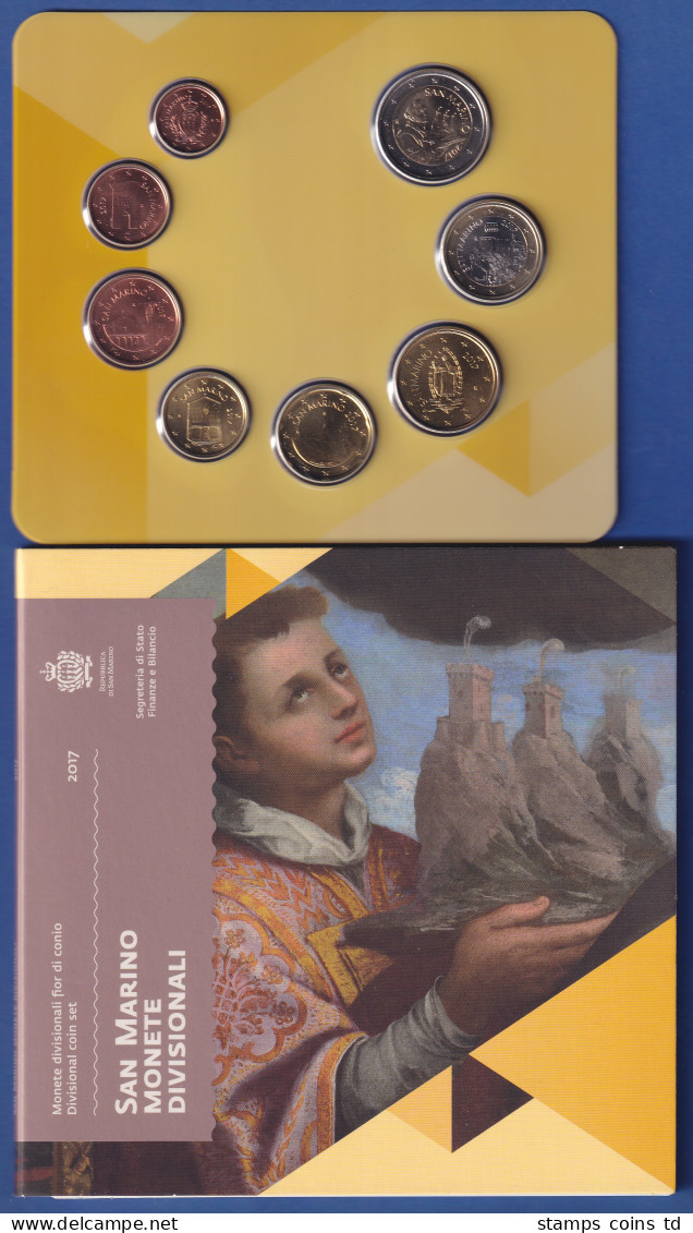 San Marino EURO-Kursmünzensatz Jahrgang 2017 Bankfrisch / Unzirkuliert Im Folder - San Marino