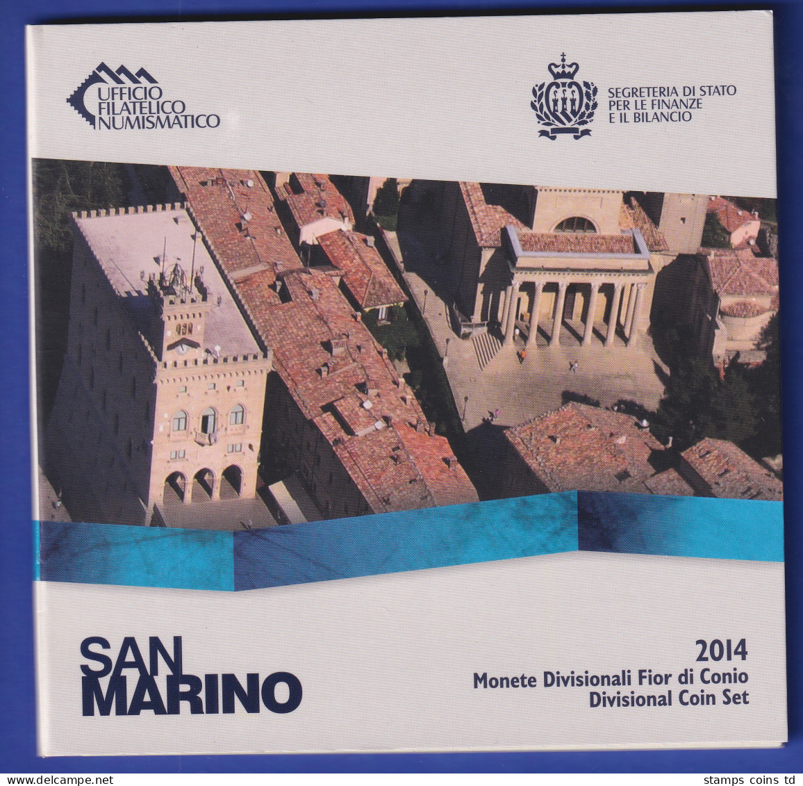 San Marino Euro-Kursmünzen-Satz Im Folder 2014 - San Marino