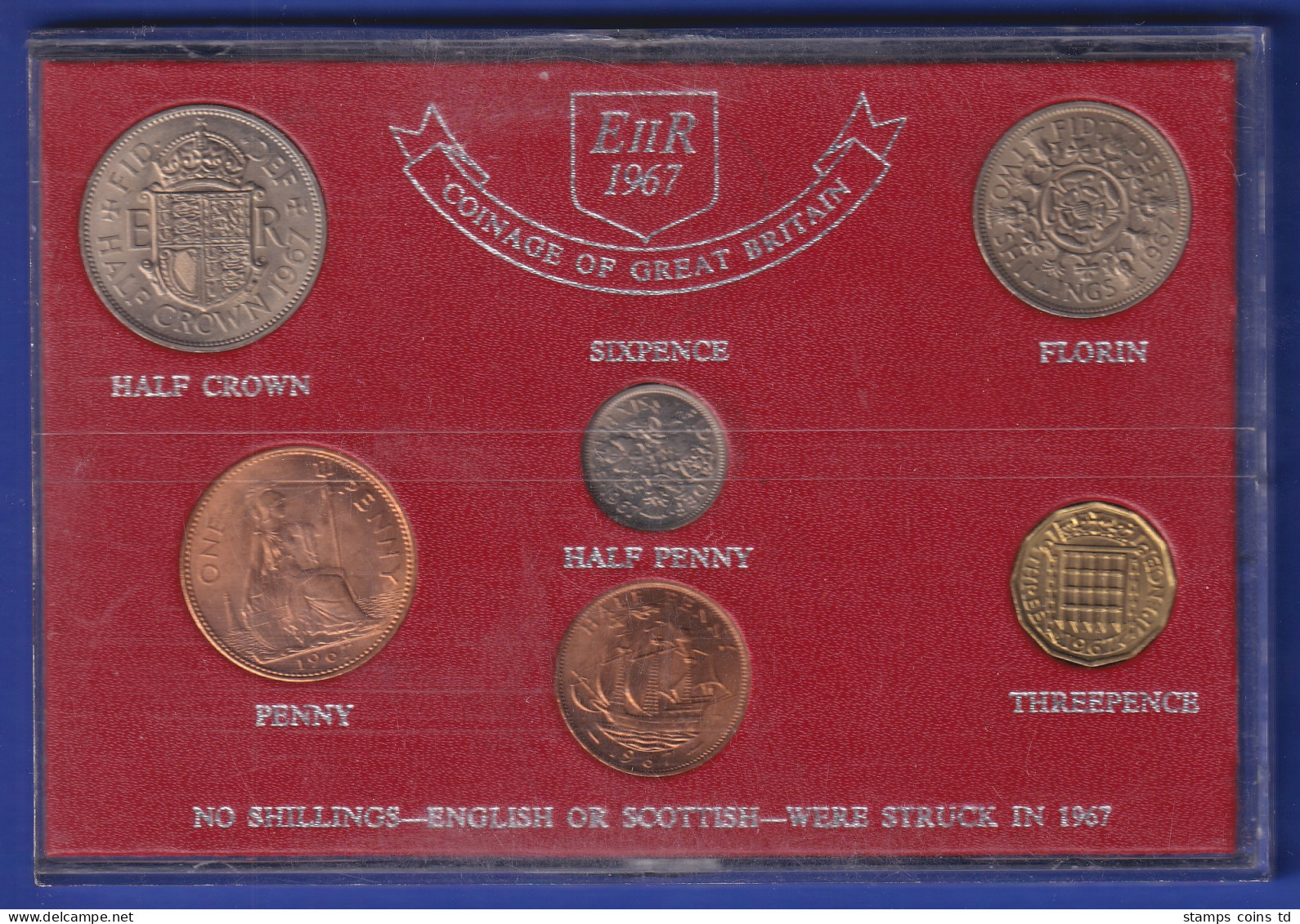 Großbritannien Satz Kursmünzen 1967 Im Blister  - Altri & Non Classificati