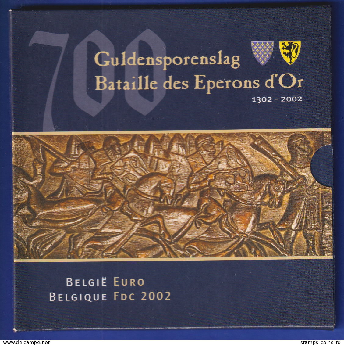 Belgien Euro-Kursmünzen-Satz Mit Sonderprägung Schlacht Der Goldenen Sporen 2002 - Sonstige & Ohne Zuordnung