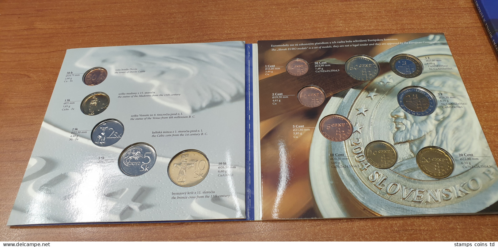 Slowakei EU-Beitritt  - Slovenske Mince A Euromedaily Coin Set 2004 - Slovakia