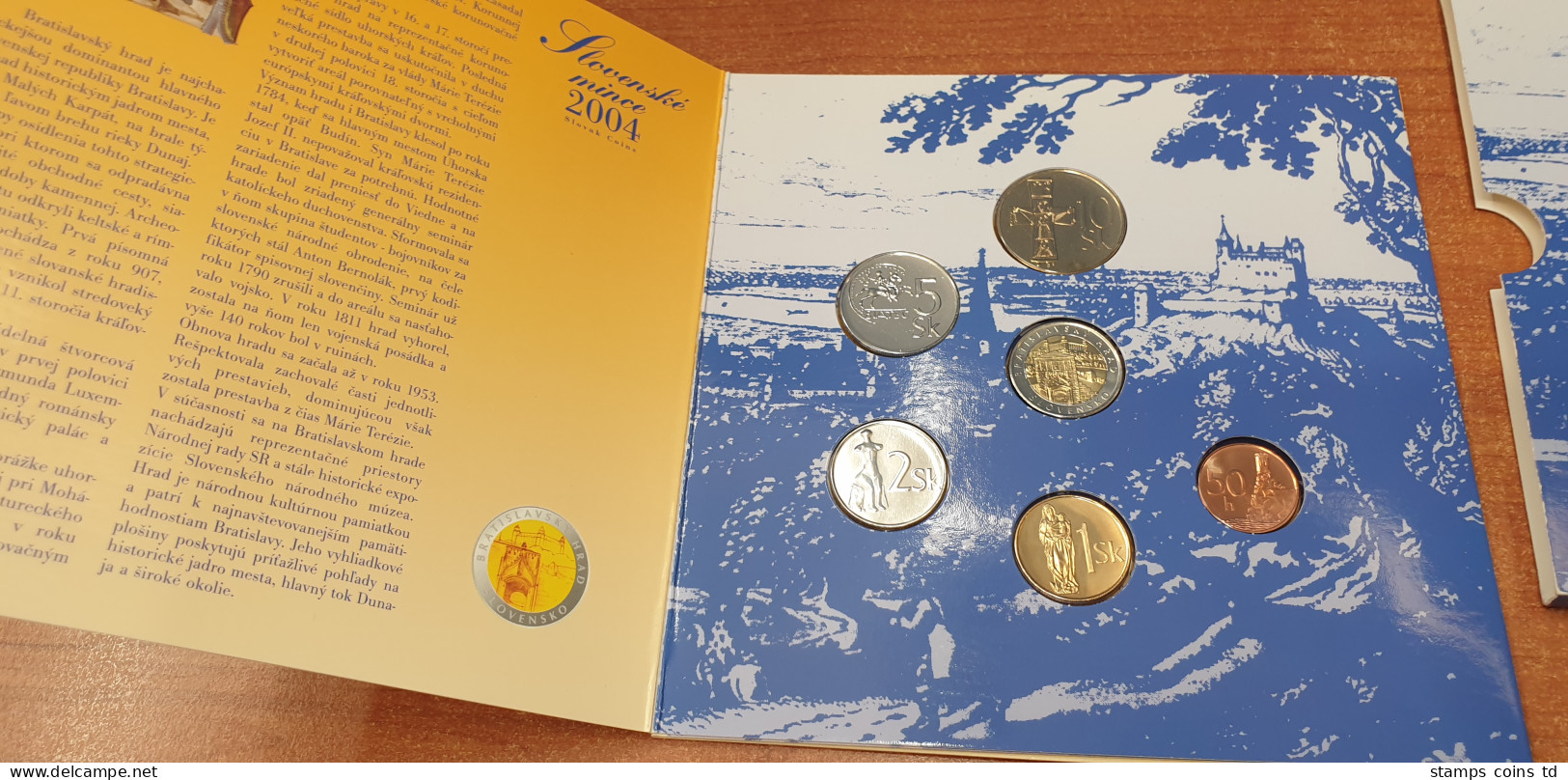 Slowakei EU-Beitritt  Slovenske Mince Vstup Europskej Unie Coin Set 2004 - Slowakei