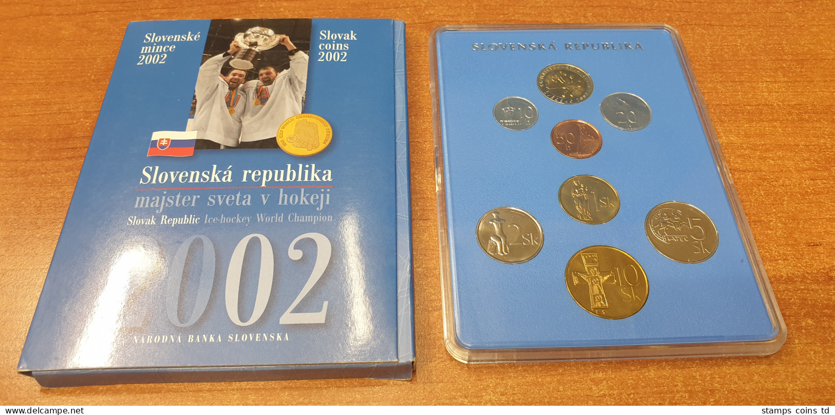 Slowakei Hockey-Meister  Slovenske Mince Majster Sveta V Hokeji Coin Set 2002 - Slowakei