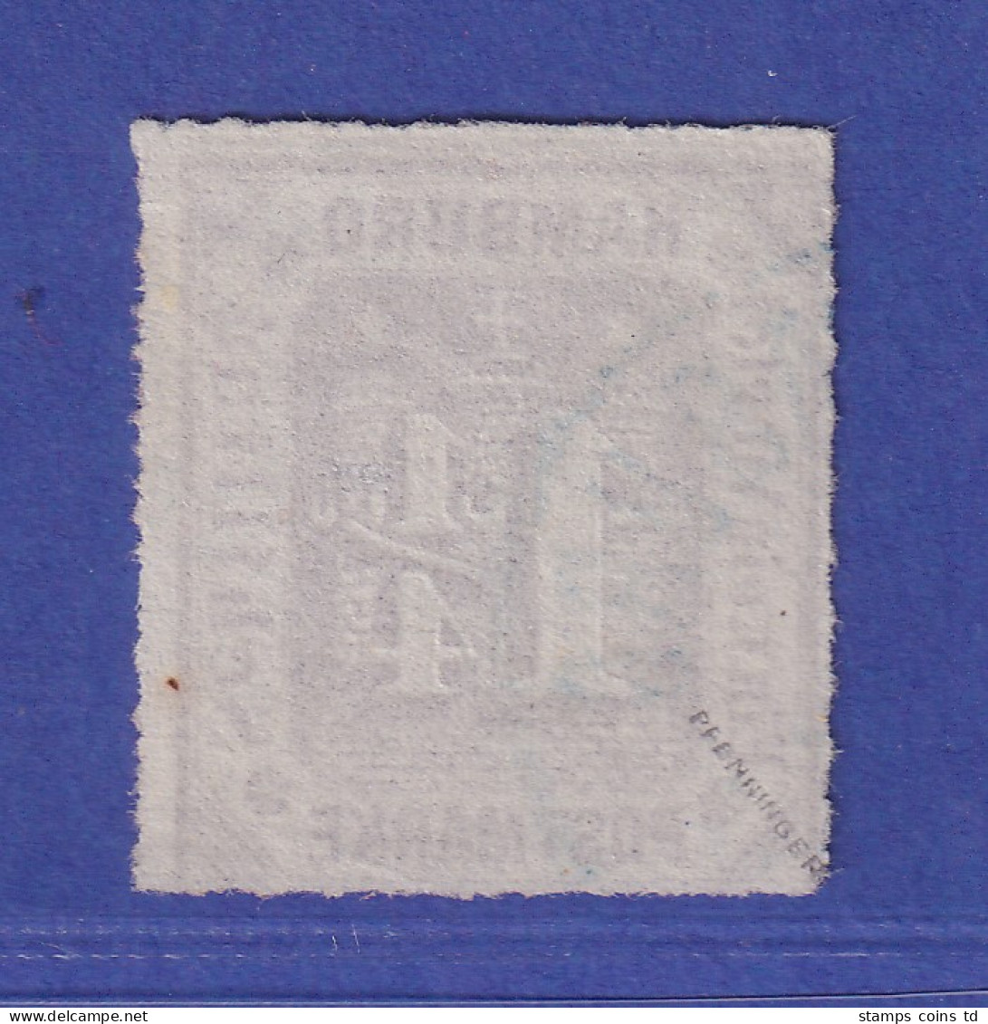 Hamburg 1866 Wertziffer 1 1/4 Schillinge Mi.-Nr. 20 A  O  Gepr. PFENNINGER - Hambourg