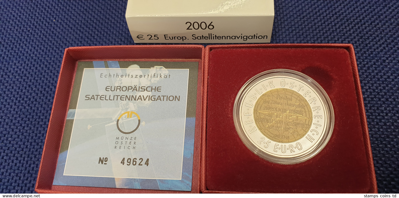 Österreich 25-Euro Niob-Münze 2006, Satellitennavigation - Autriche