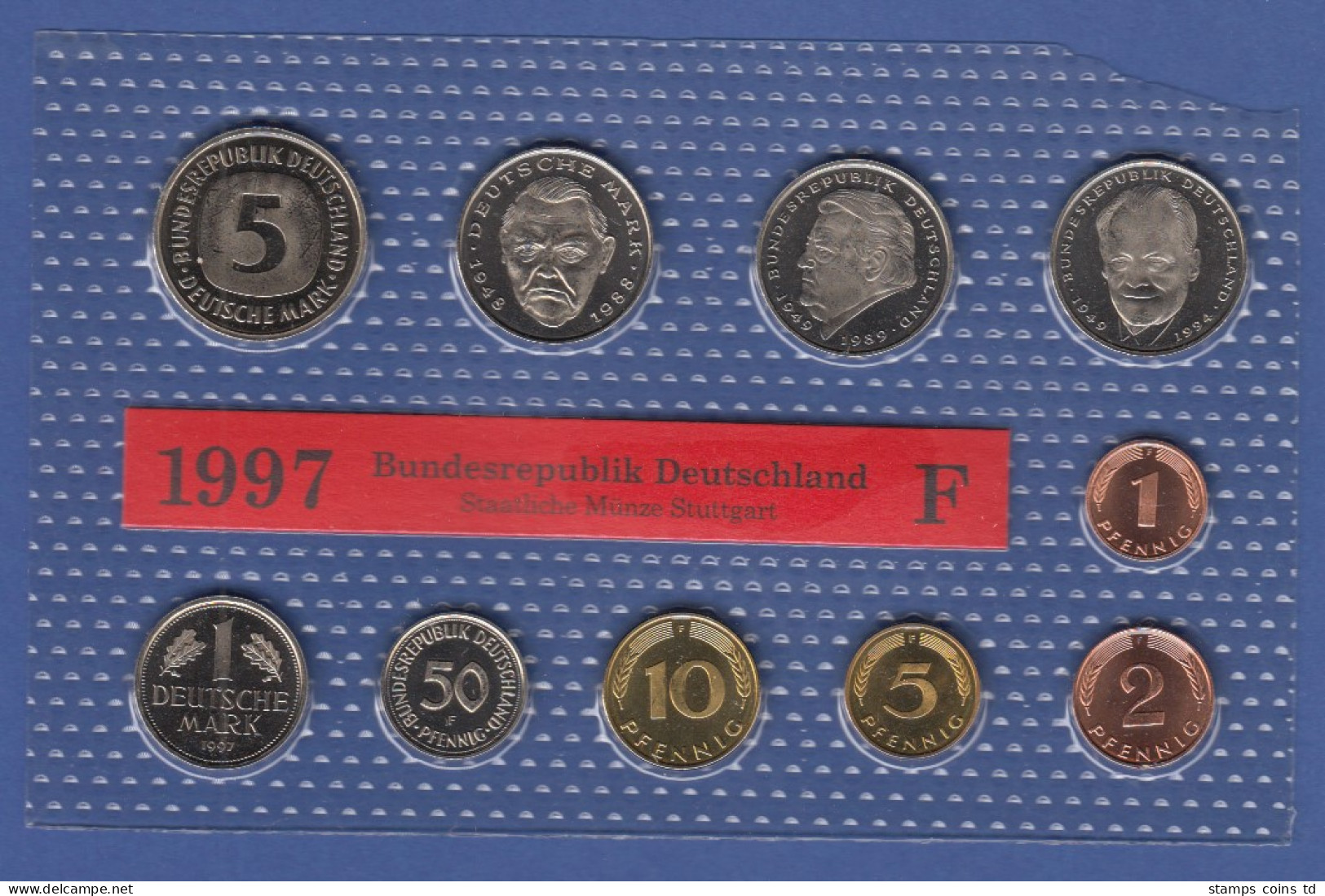 Bundesrepublik DM-Kursmünzensatz 1997 F Stempelglanz - Ongebruikte Sets & Proefsets