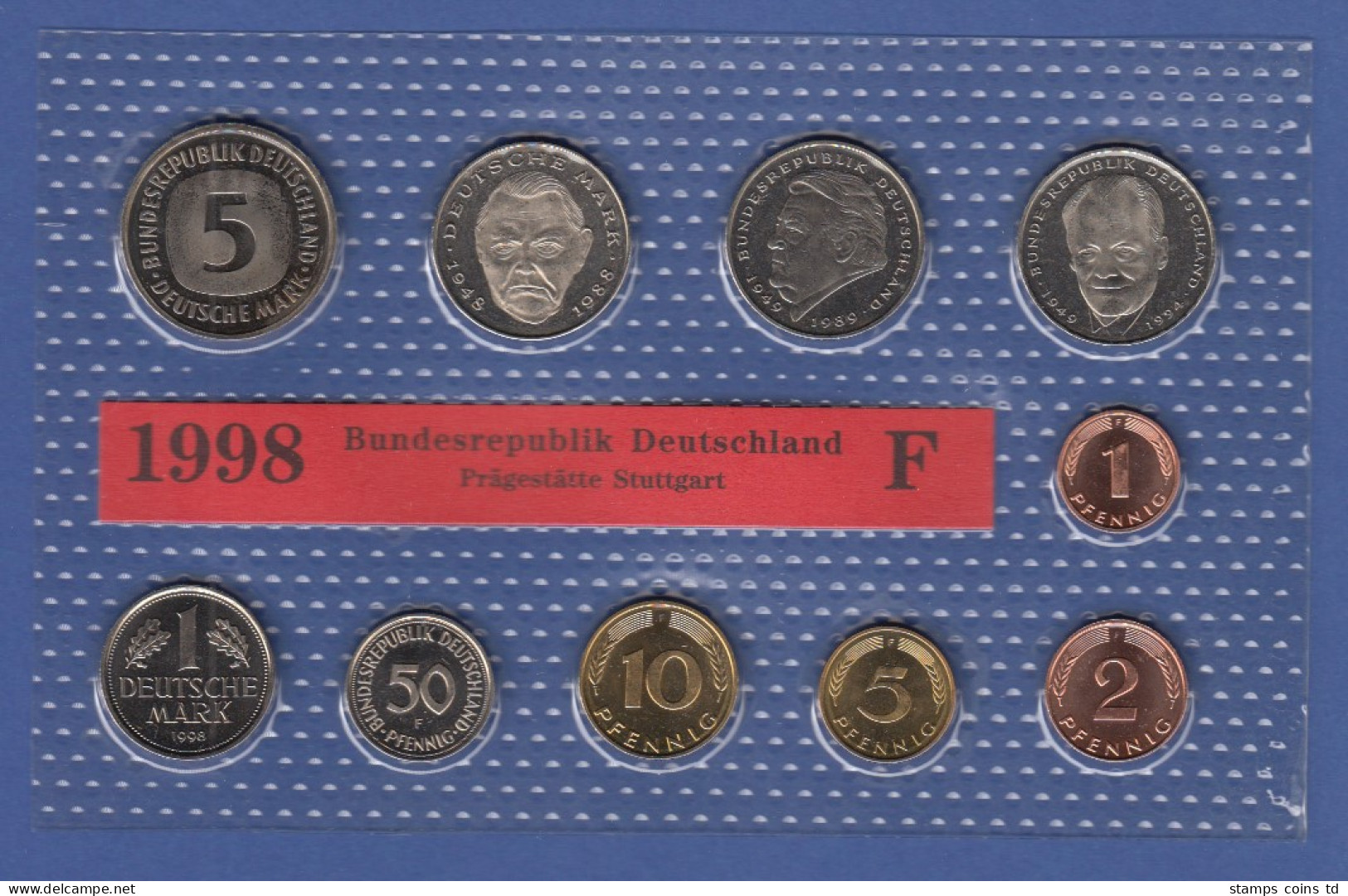 Bundesrepublik DM-Kursmünzensatz 1998 F Stempelglanz - Sets De Acuñados &  Sets De Pruebas