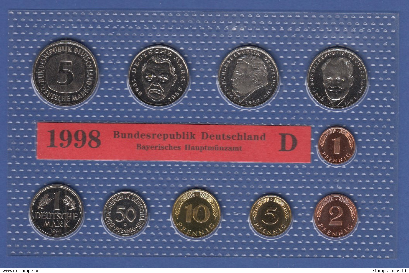 Bundesrepublik DM-Kursmünzensatz 1998 D Stempelglanz - Münz- Und Jahressets