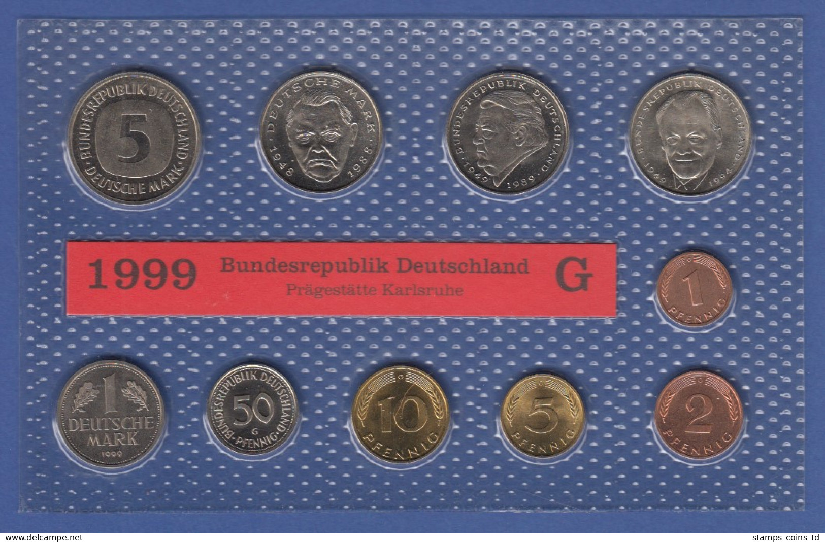 Bundesrepublik DM-Kursmünzensatz 1999 G Stempelglanz - Mint Sets & Proof Sets