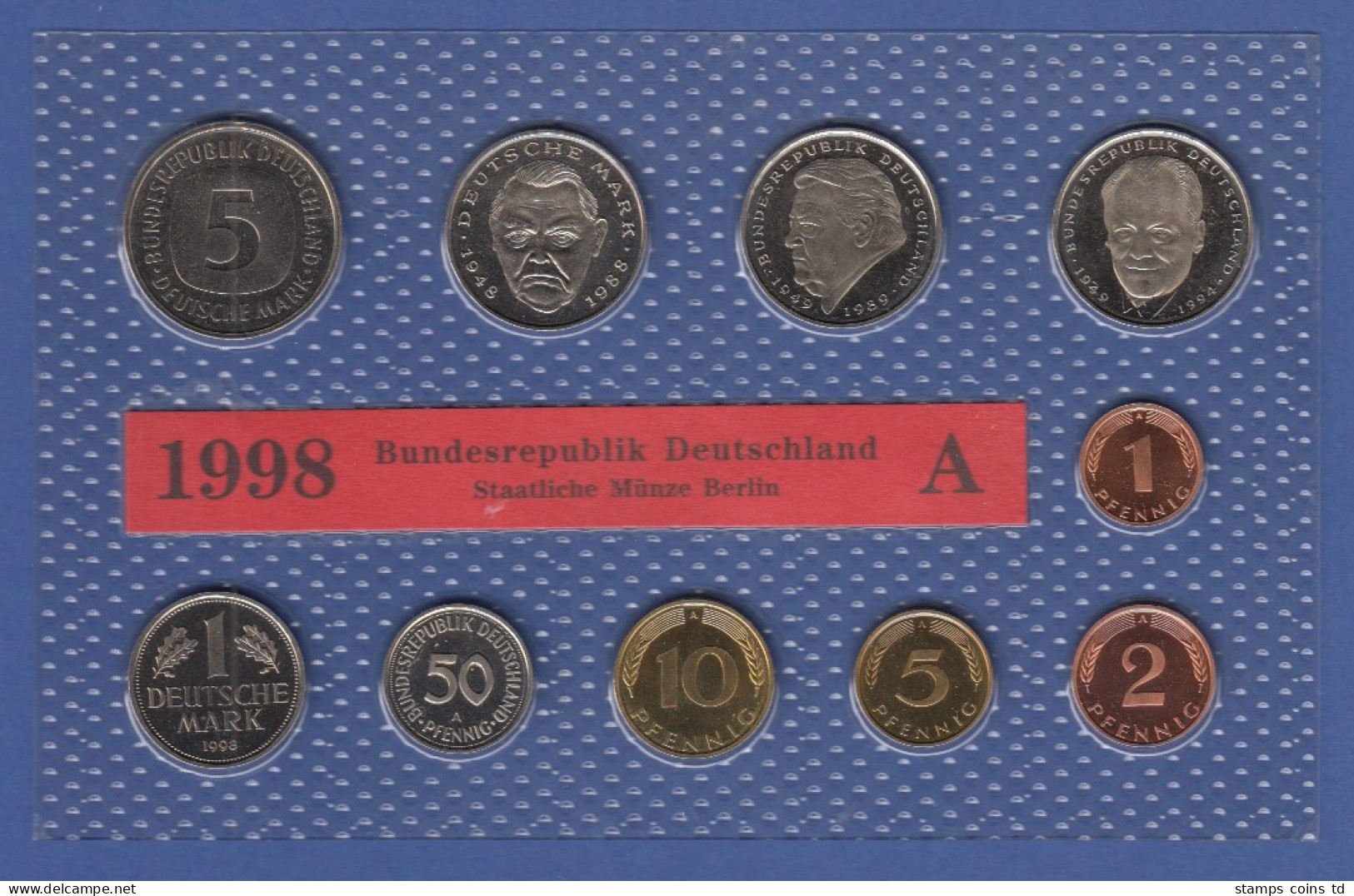 Bundesrepublik DM-Kursmünzensatz 1998 A Stempelglanz - Münz- Und Jahressets