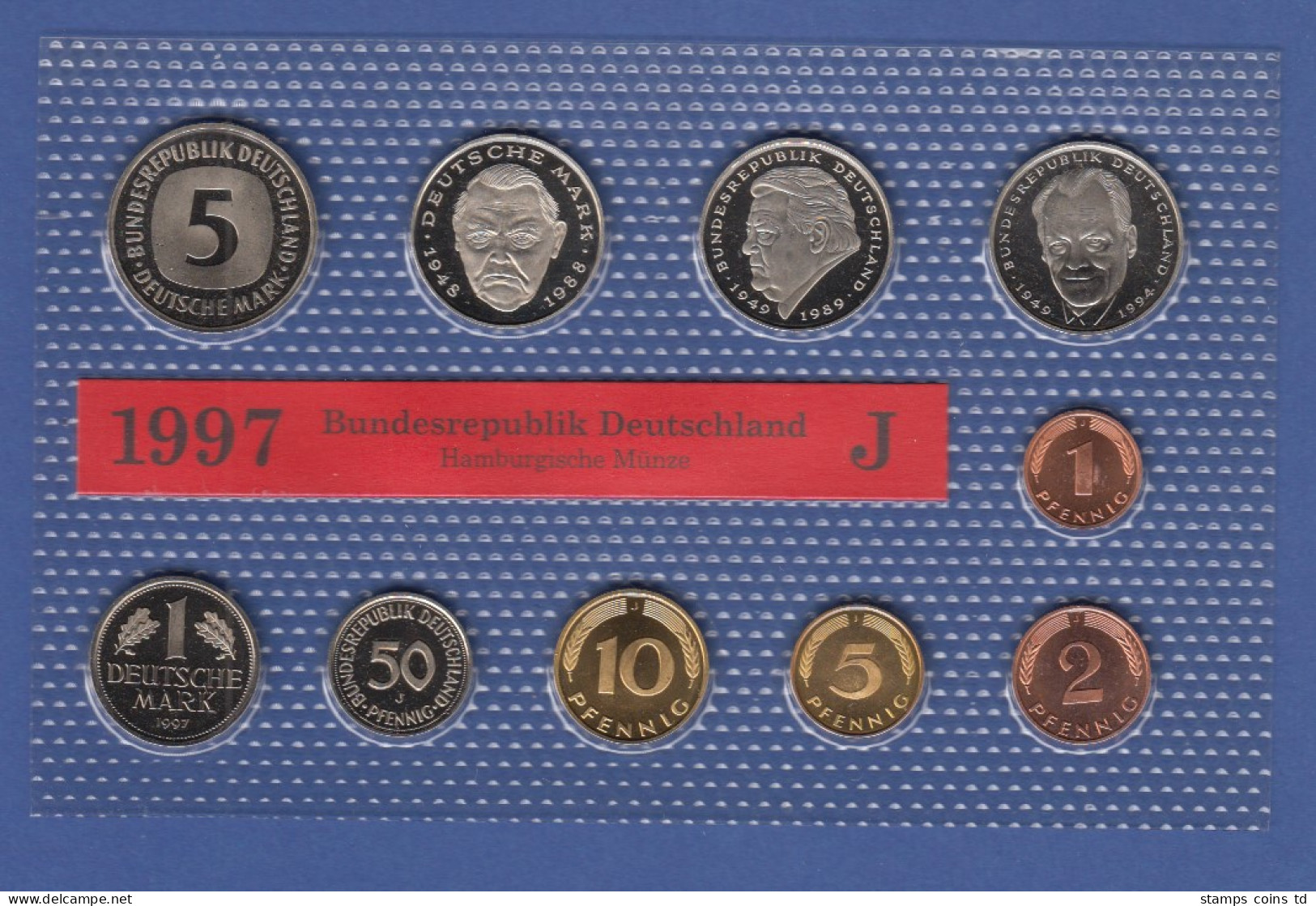 Bundesrepublik DM-Kursmünzensatz 1997 J Stempelglanz - Mint Sets & Proof Sets