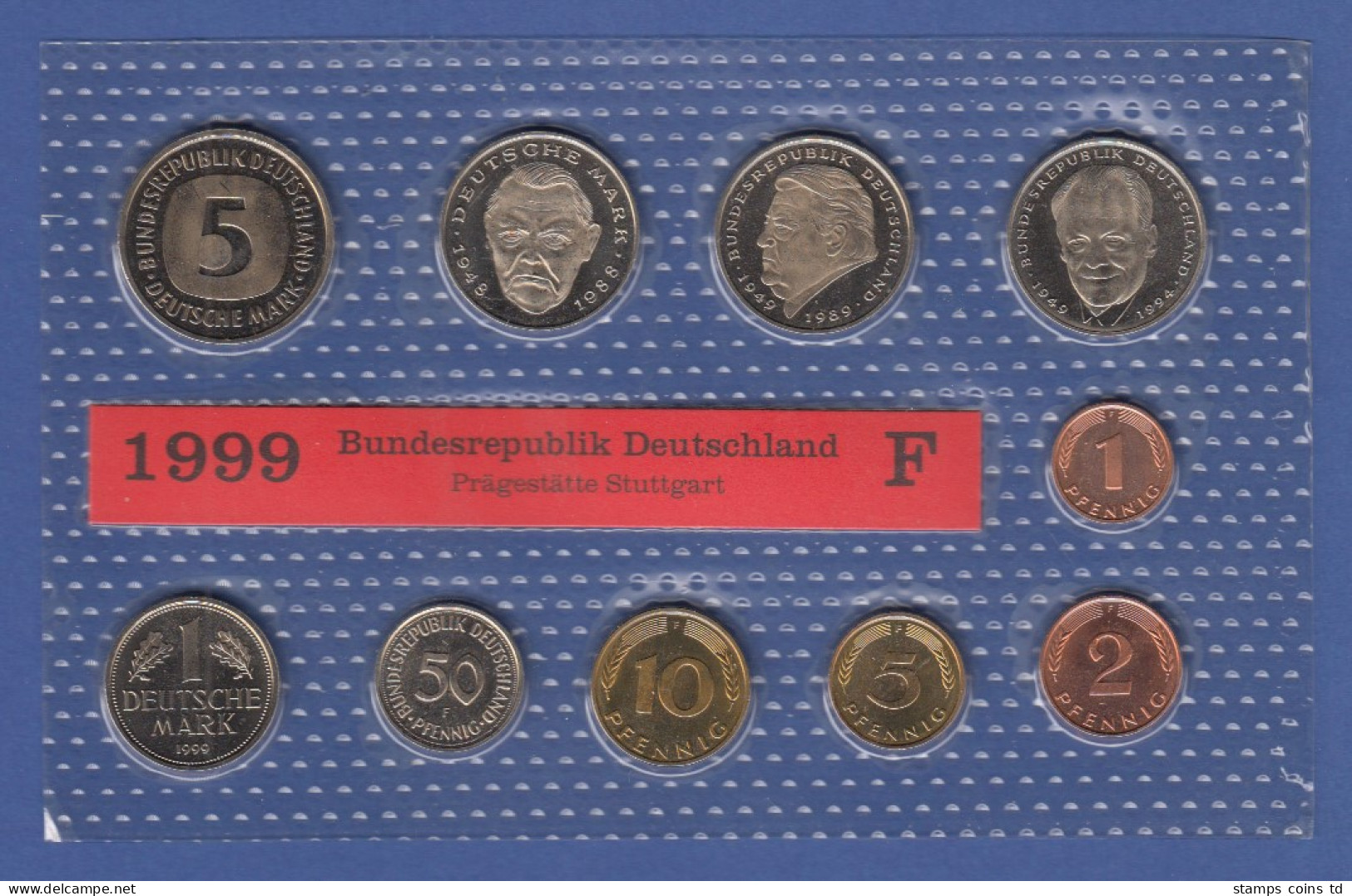 Bundesrepublik DM-Kursmünzensatz 1999 F Stempelglanz - Mint Sets & Proof Sets