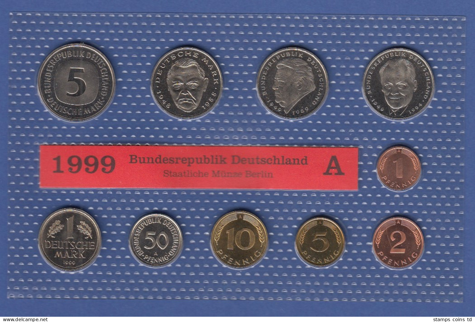 Bundesrepublik DM-Kursmünzensatz 1999 A Stempelglanz - Münz- Und Jahressets