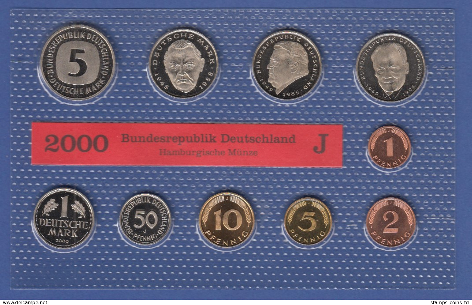 Bundesrepublik DM-Kursmünzensatz 2000 J Stempelglanz - Mint Sets & Proof Sets