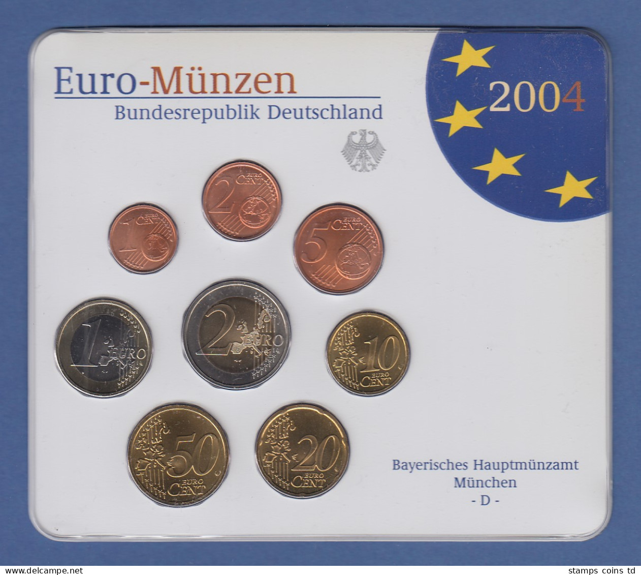 Bundesrepublik EURO-Kursmünzensatz 2004 D Normalausführung Stempelglanz - Münz- Und Jahressets