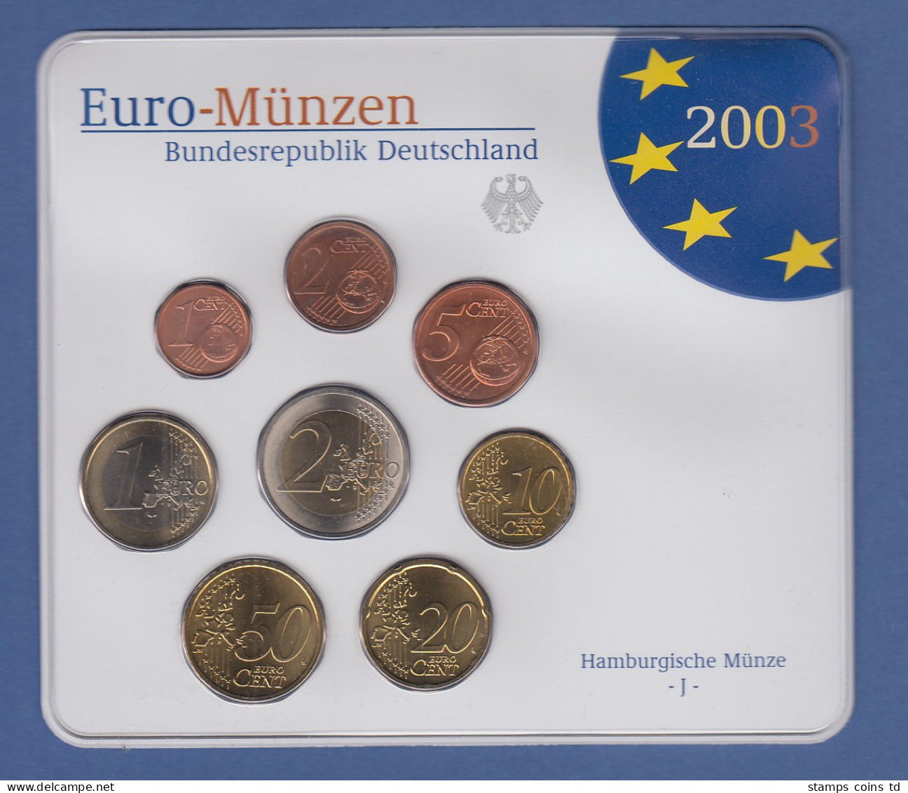 Bundesrepublik EURO-Kursmünzensatz 2003 J Normalausführung Stempelglanz - Münz- Und Jahressets