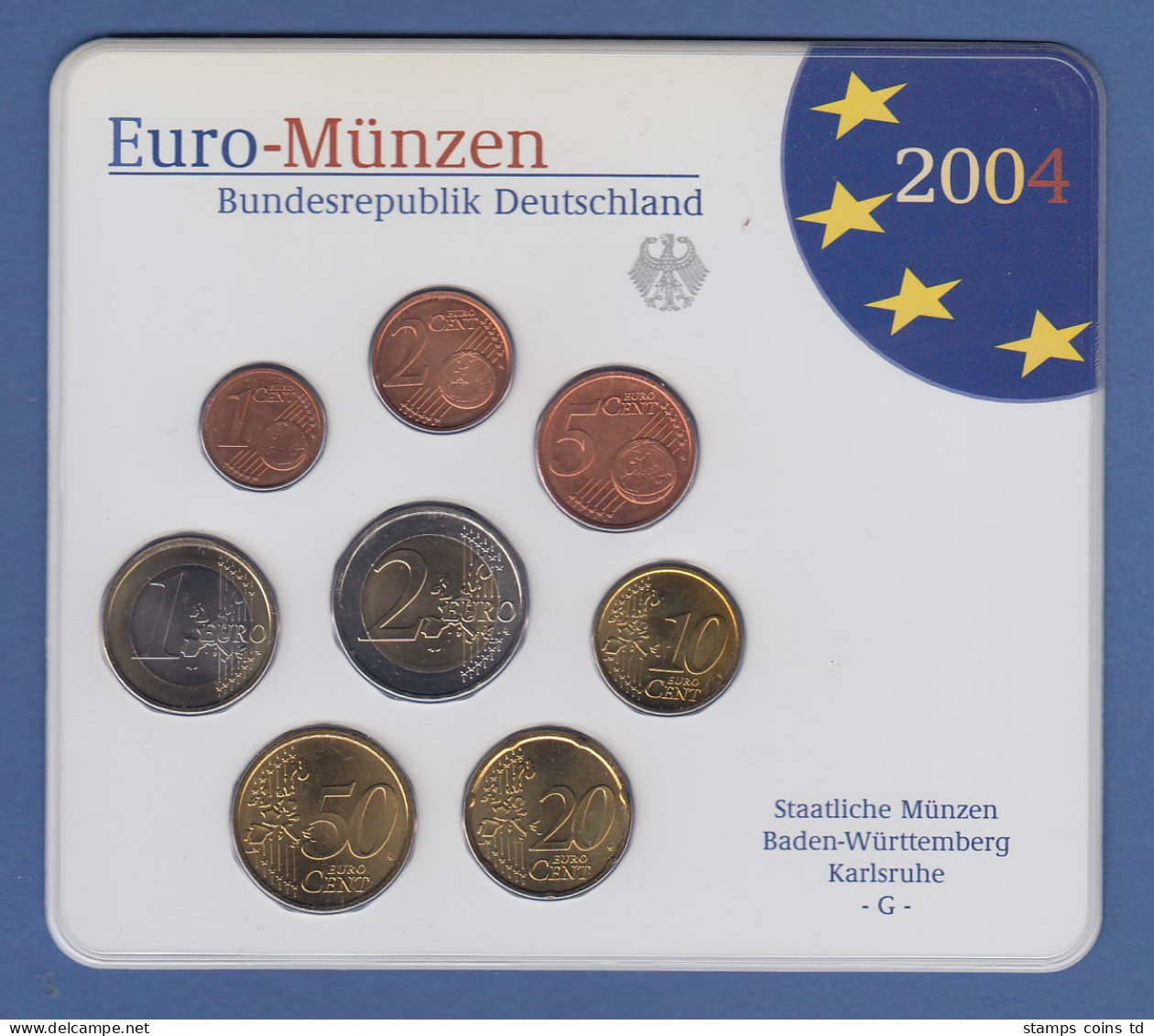 Bundesrepublik EURO-Kursmünzensatz 2004 G Normalausführung Stempelglanz - Ongebruikte Sets & Proefsets