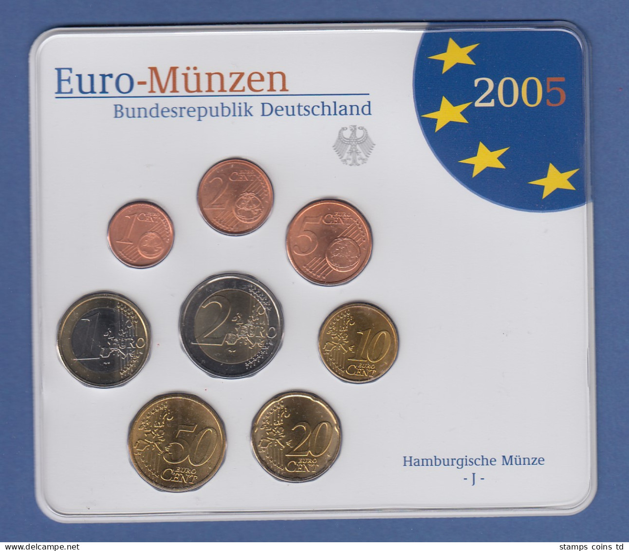 Bundesrepublik EURO-Kursmünzensatz 2005 J Normalausführung Stempelglanz - Sets De Acuñados &  Sets De Pruebas